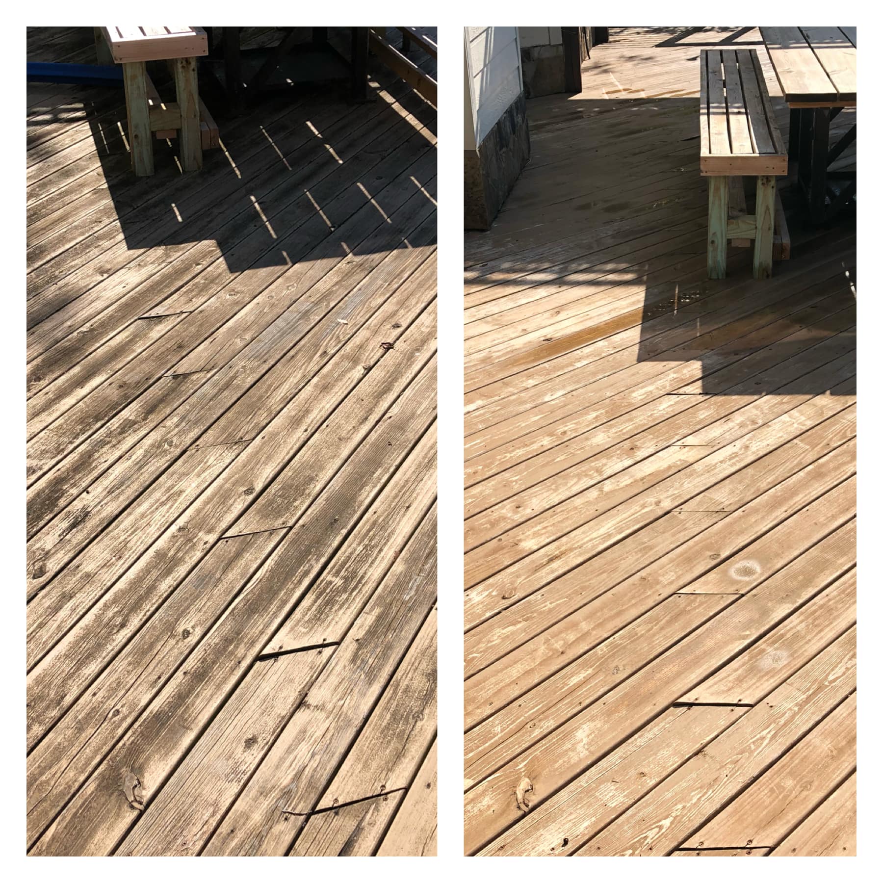 Deck pressure washing before and after the service is completed Hamilton Ontario