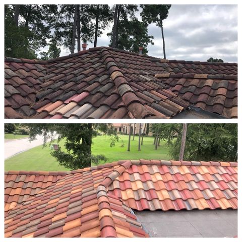 Tile Roof Washing Before And After In Hamilton Ontario