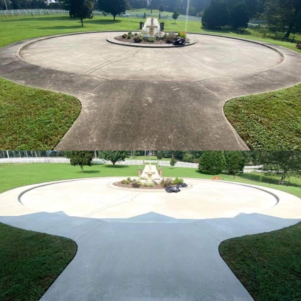 Concrete Driveway Cleaning Before And After In Hamilton Ontario